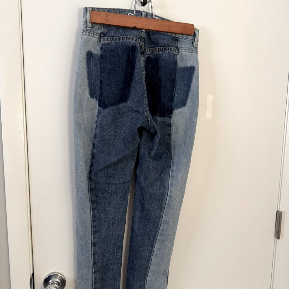 Two-Tone Denim Jeans